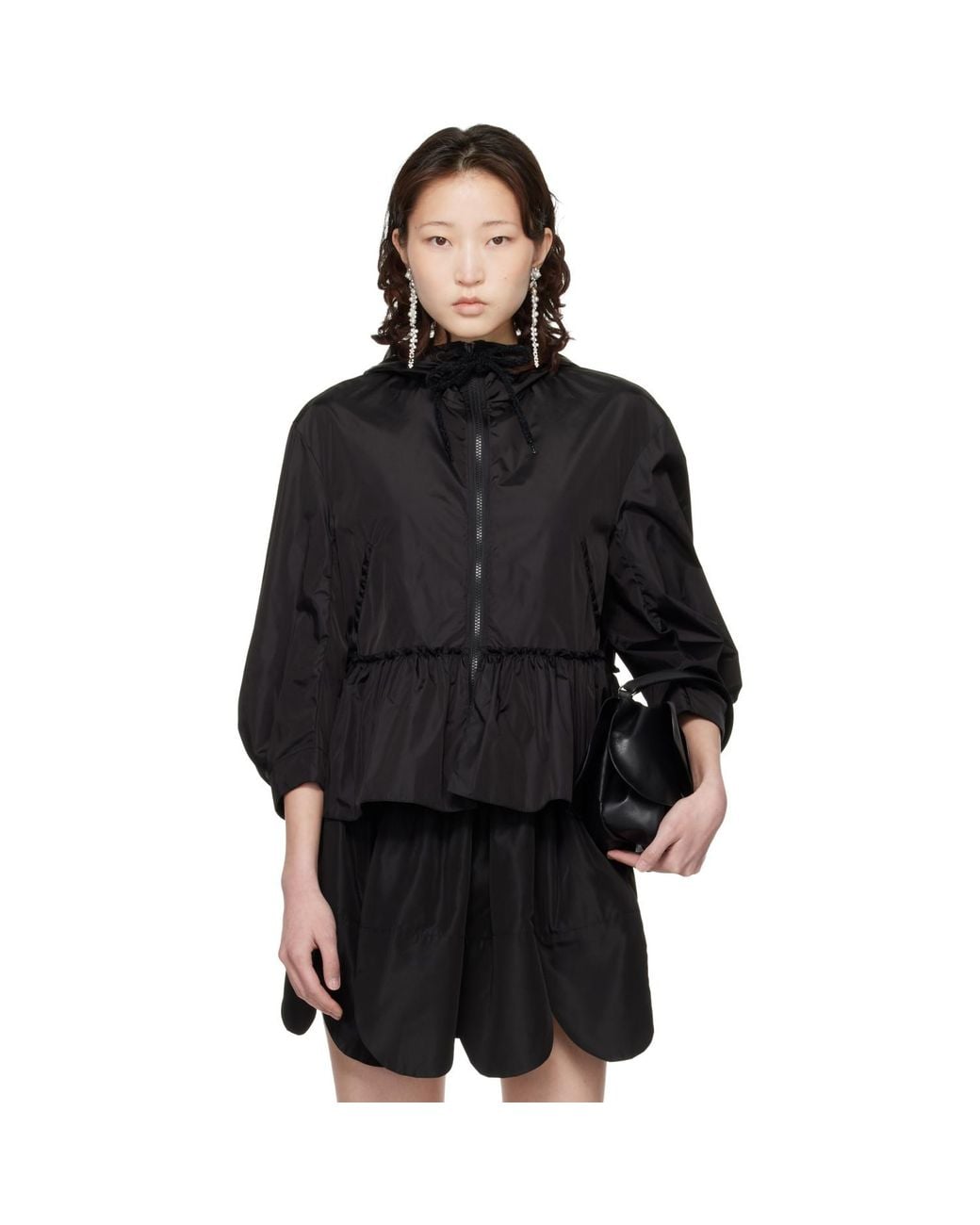 Simone Rocha Black Ruffle Frill Peplum Jacket