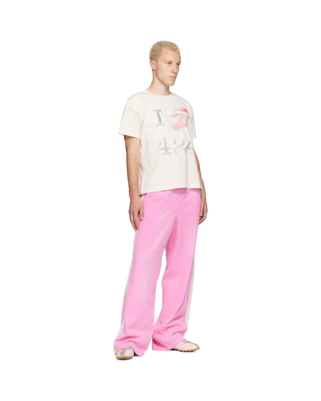 424 White Off- 'I Love Tongue T-Shirt for men