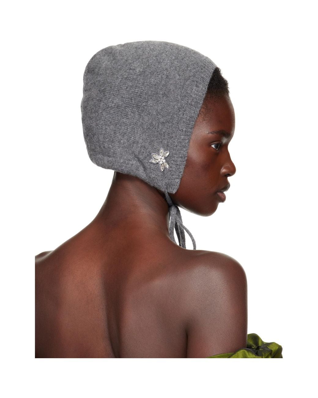 Simone Rocha Brown Cashmere Bonnet