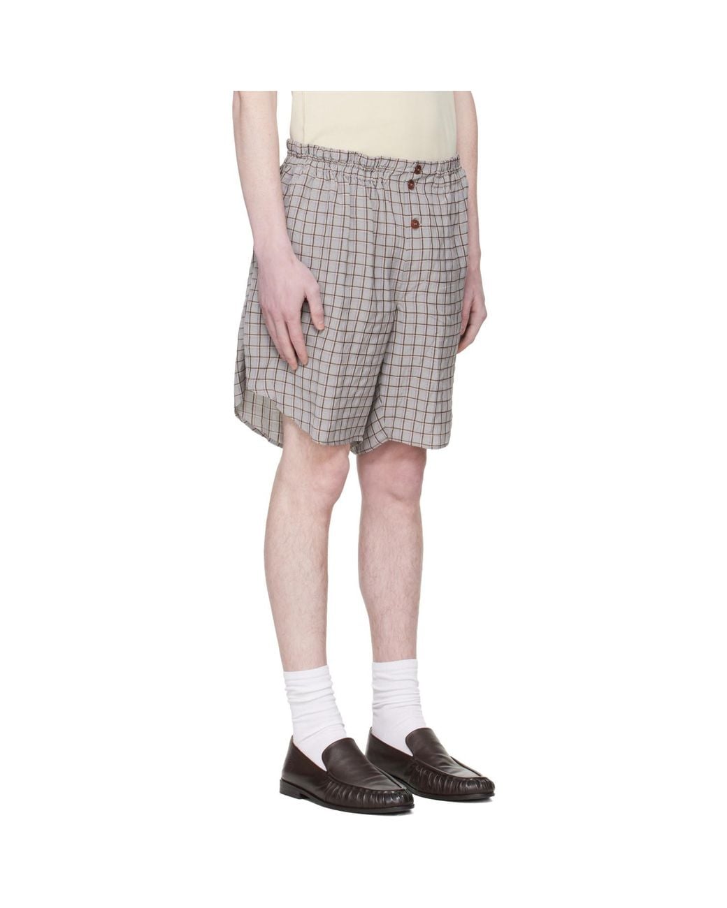 Hed Mayner Multicolor Checked Shorts for men