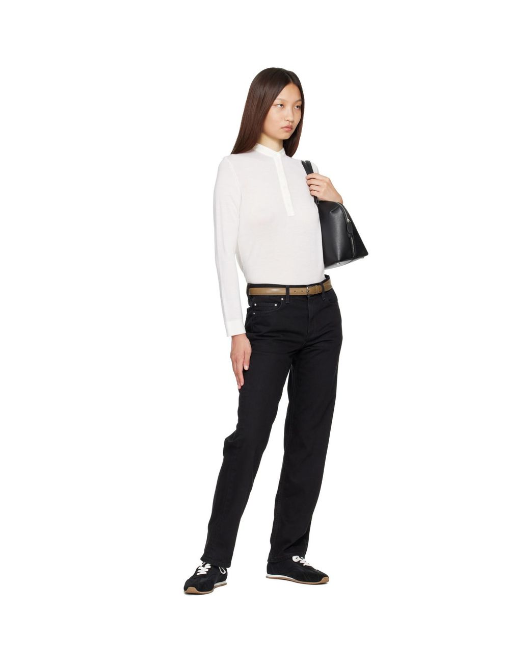 Totême Brown Taupe Slim Leather Belt