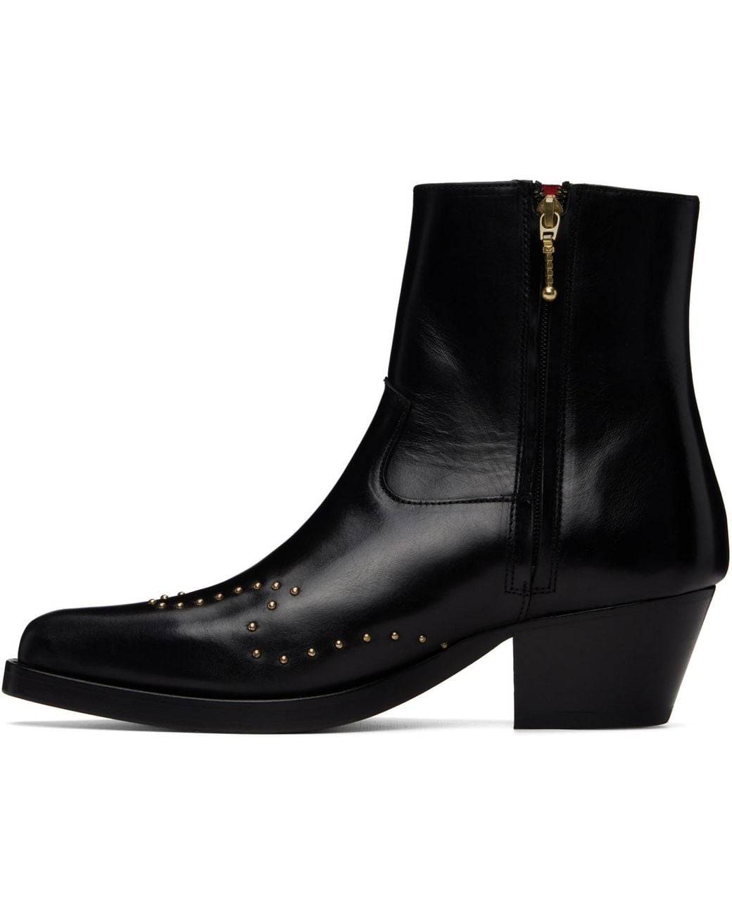 Ernest W. Baker Black Studded Western Boots for men