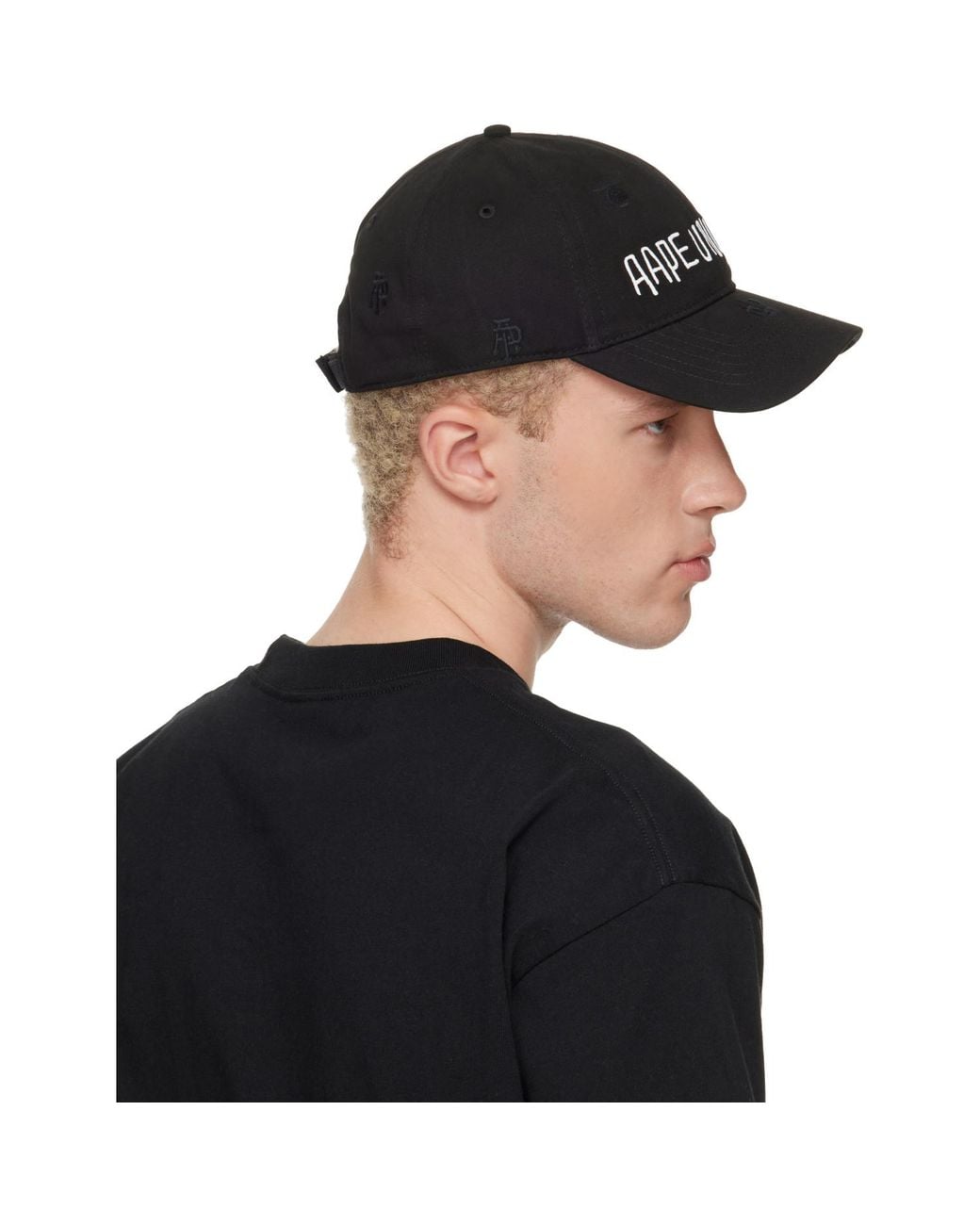 Aape By A Bathing Ape Black Aapeunvs Baseball Cap for men