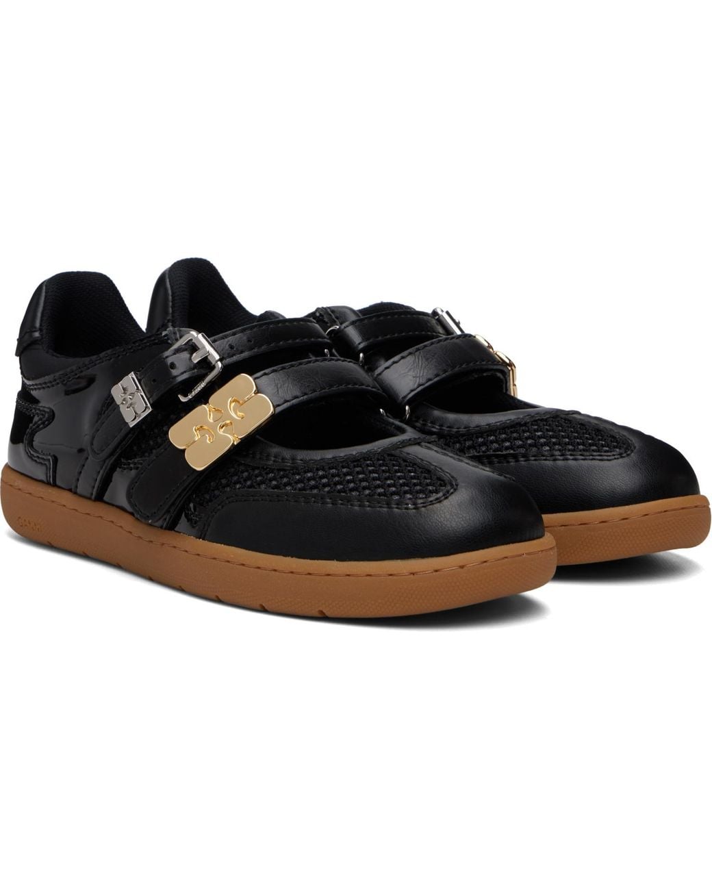 Ganni Black Sue Double Strap Sneakers