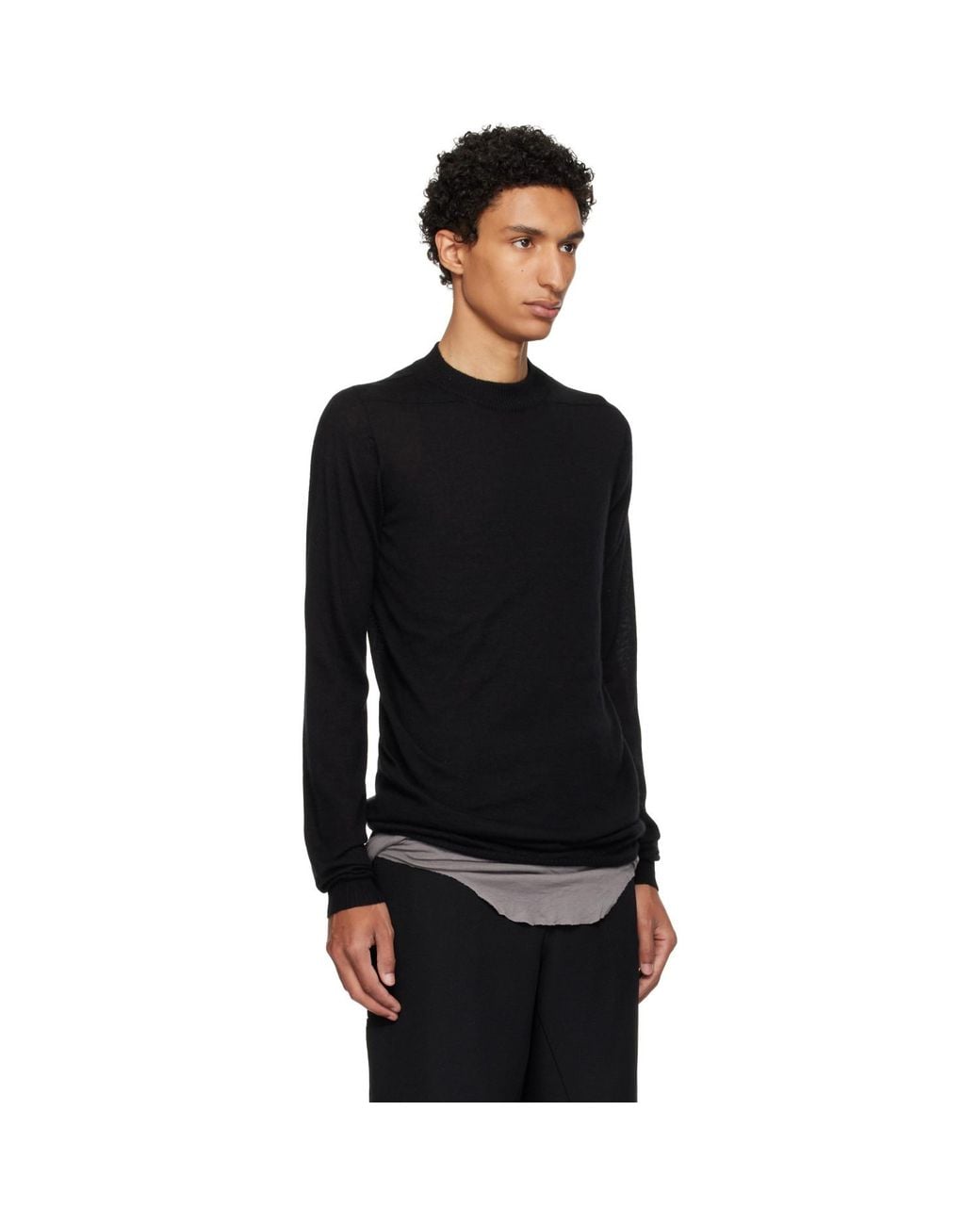 Rick Owens Black Tower Level Lupetto Sweater for men
