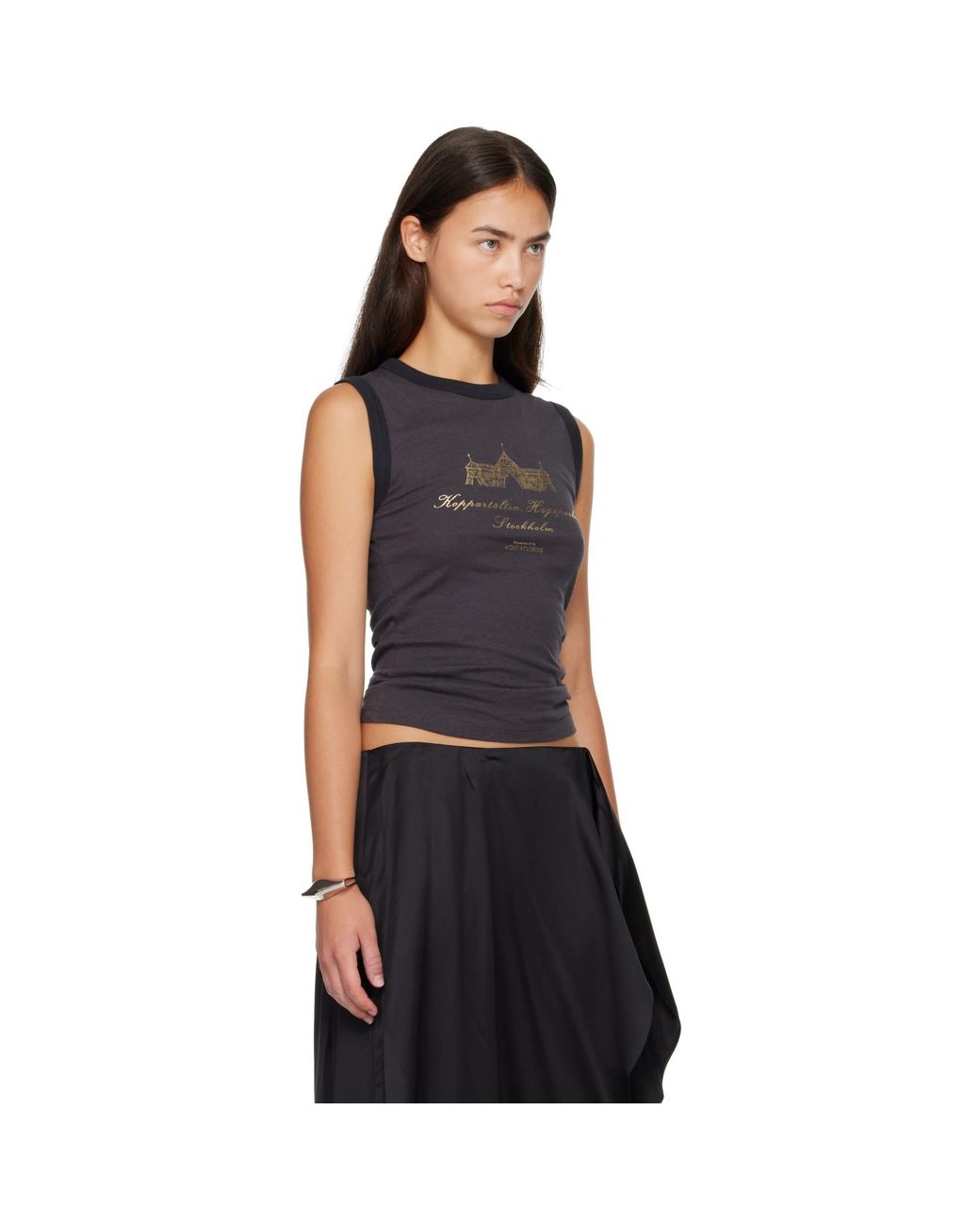 Acne Black Ribbed Tank Top