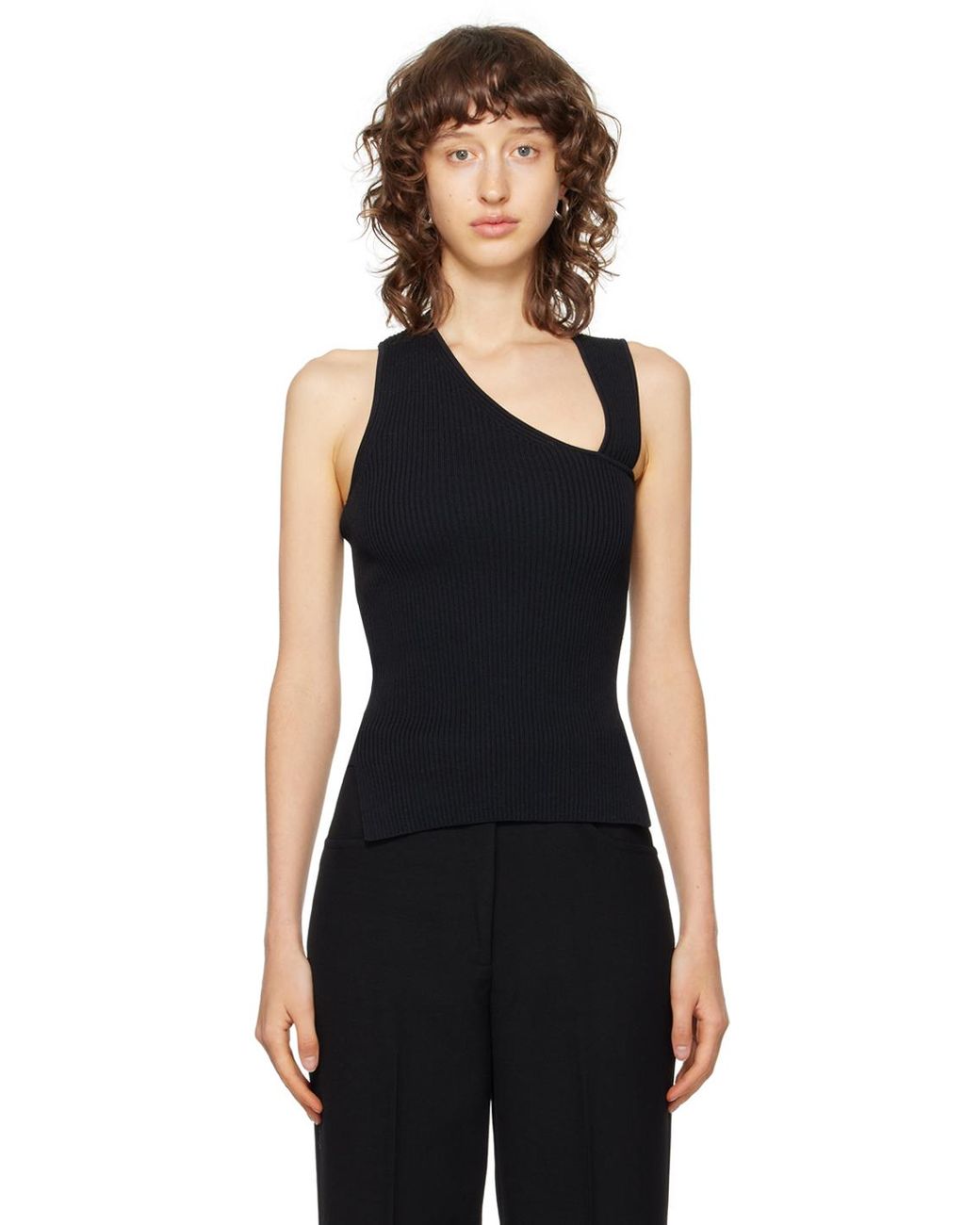 Slanted shoulder top hotsell