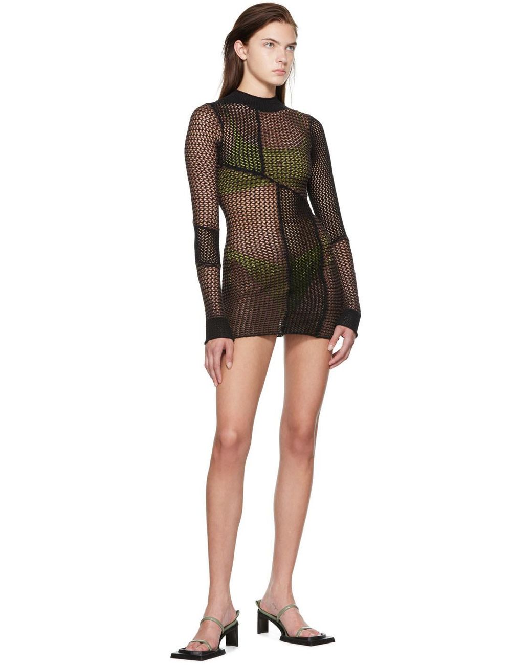 GUIZIO Ssense限定 ブラウン ミニドレス Black