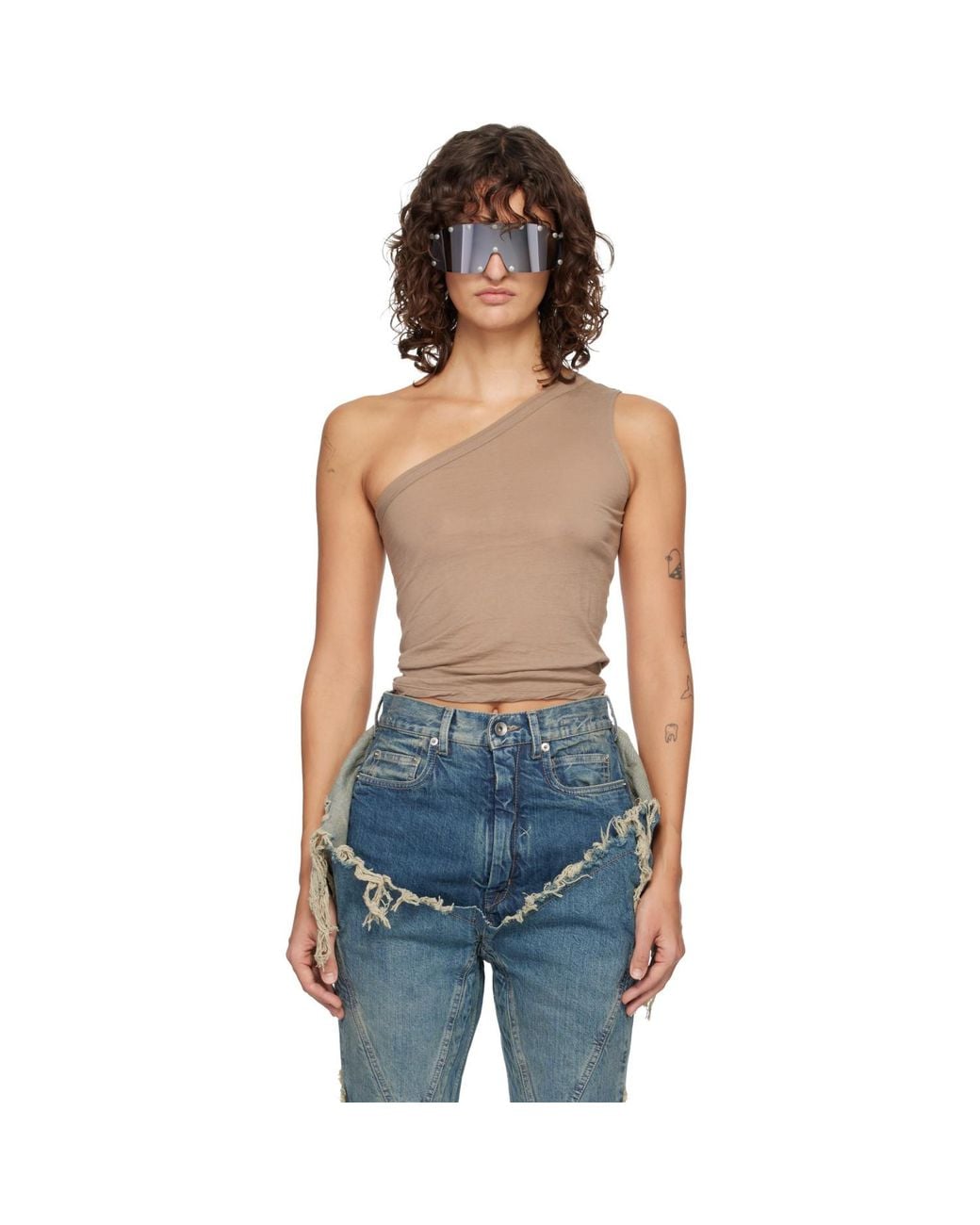 Rick Owens Blue Taupe Temple Sl Ziggy Top