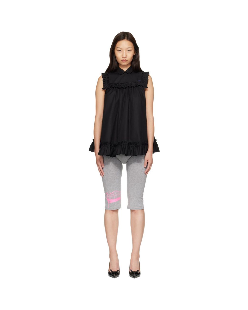 Ans Dostoevner Black Frilled 'Childhood' Minidress