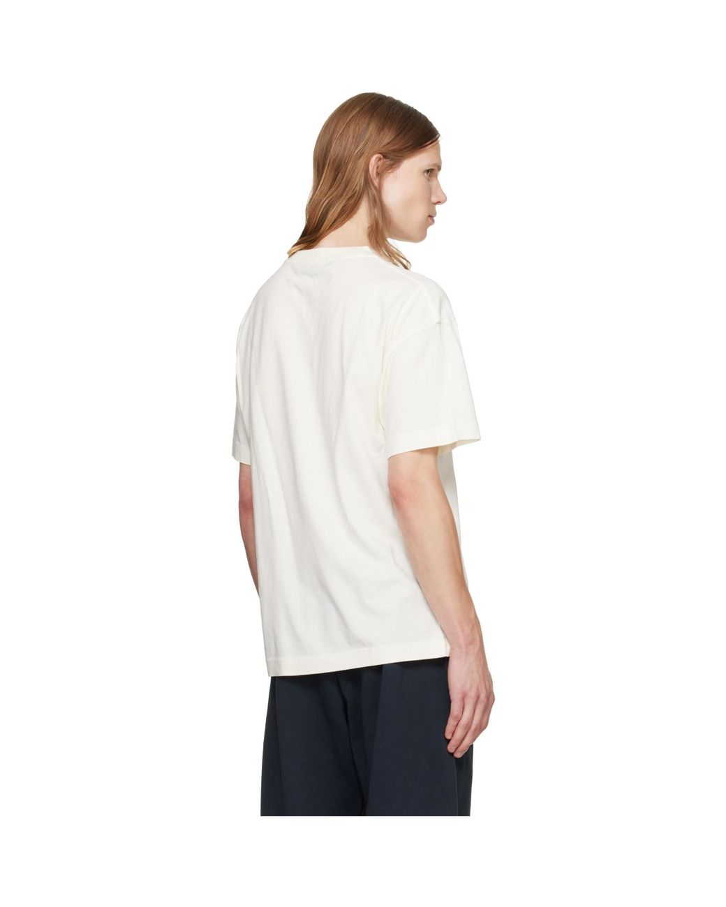 Palm Angels White Off- Stamp Logo Regular T-Shirt for men
