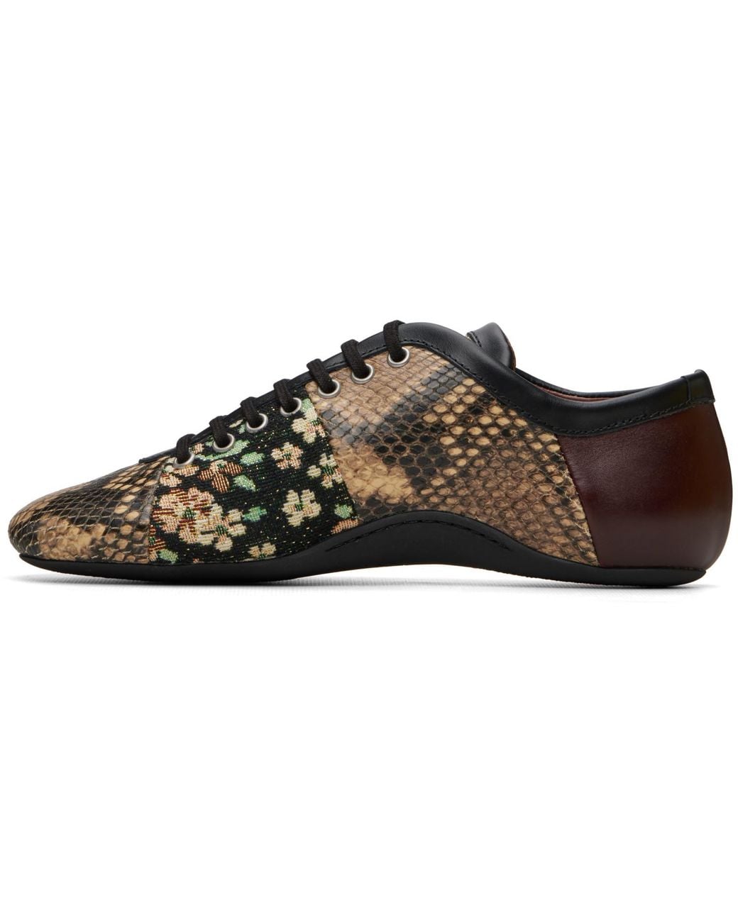 Dries Van Noten Brown Patchwork Ballerina Sneakers