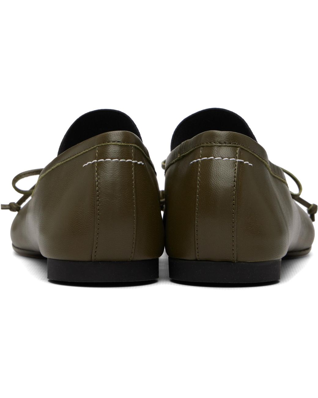 MM6 by Maison Margiela Brown Khaki Anatomic Numeric Ballerina Flats
