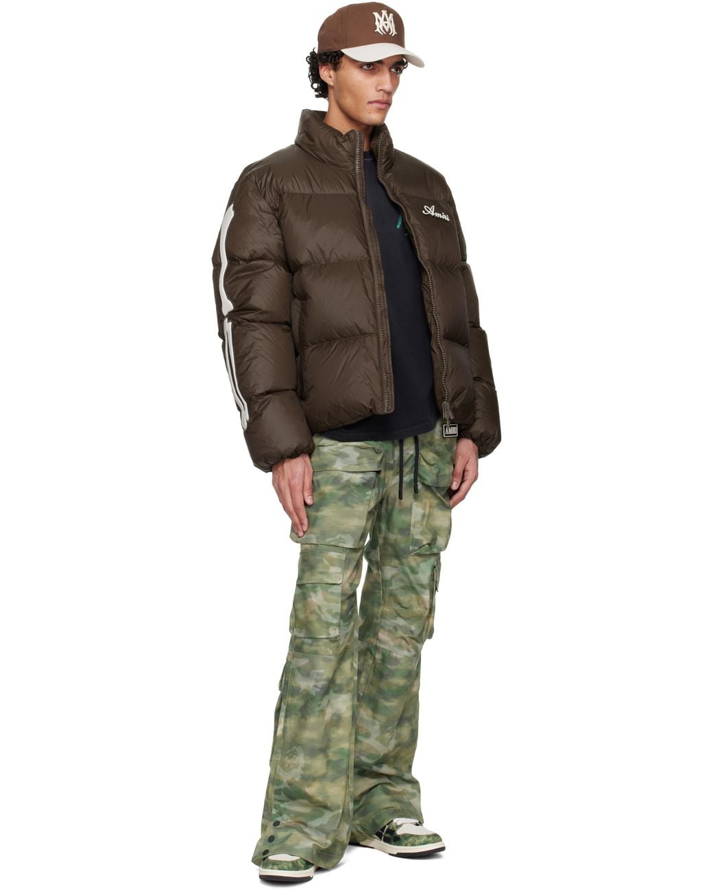 Amiri Brown Bones Down Jacket for men