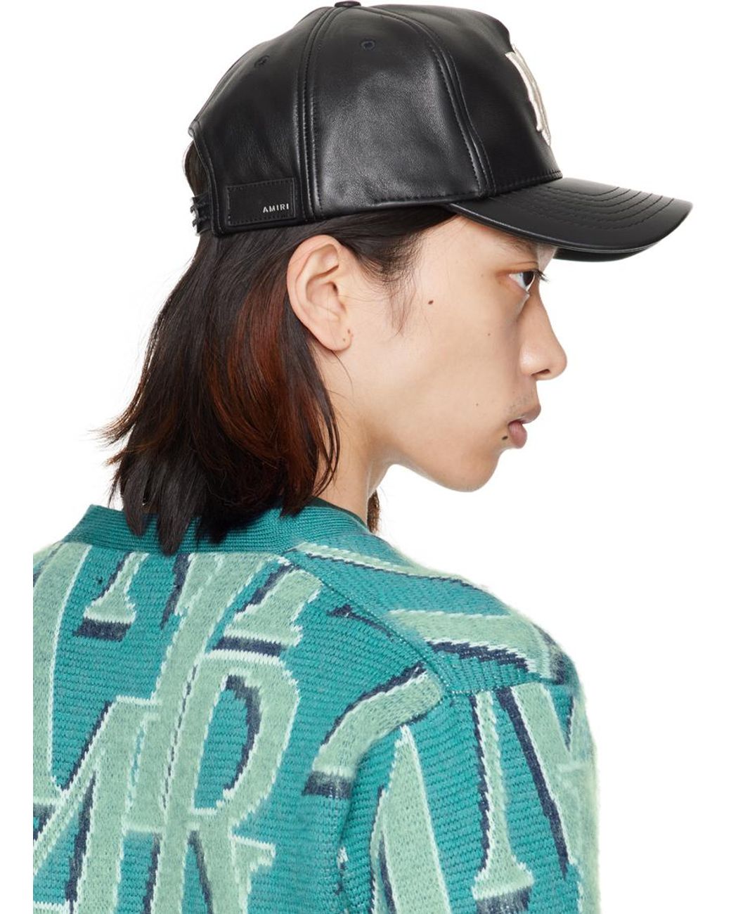 Amiri Ma Full Leather Cap in Green for Men | Lyst
