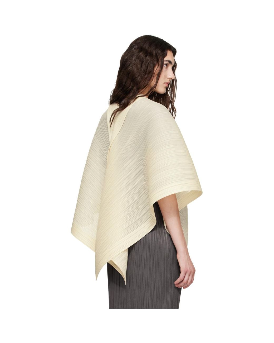 Pleats Please Issey Miyake Natural Lucid Pleats Top