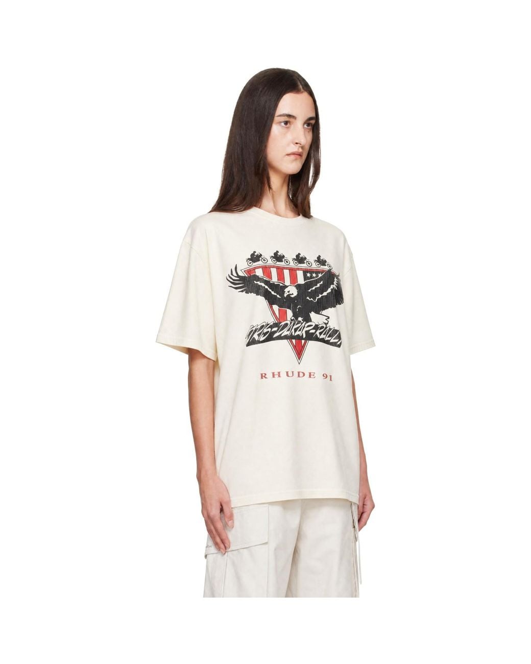 Rhude White Off- Stage Racing' T-Shirt