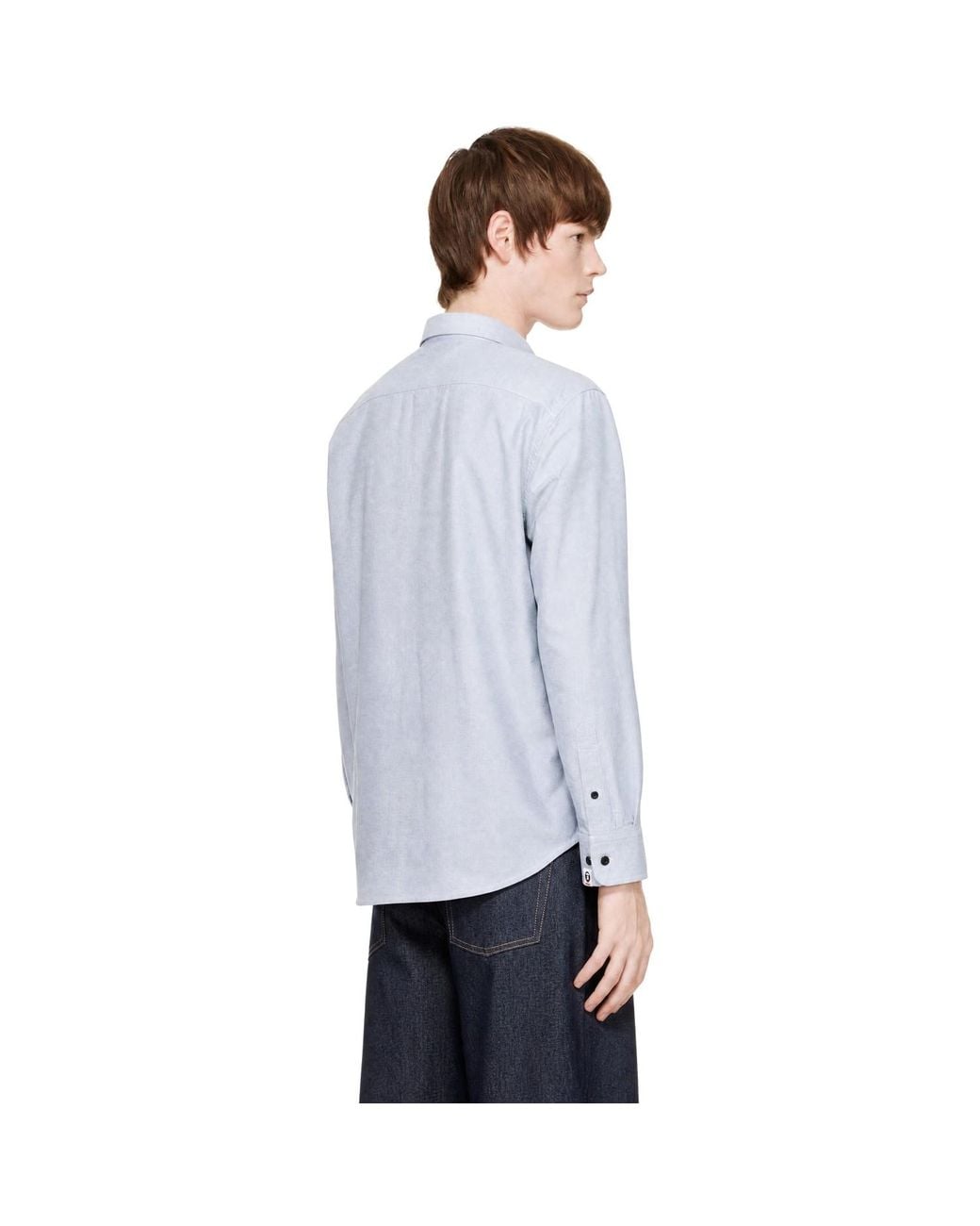 Aape By A Bathing Ape Blue 'Aape Now' Long Sleeve Shirt for men