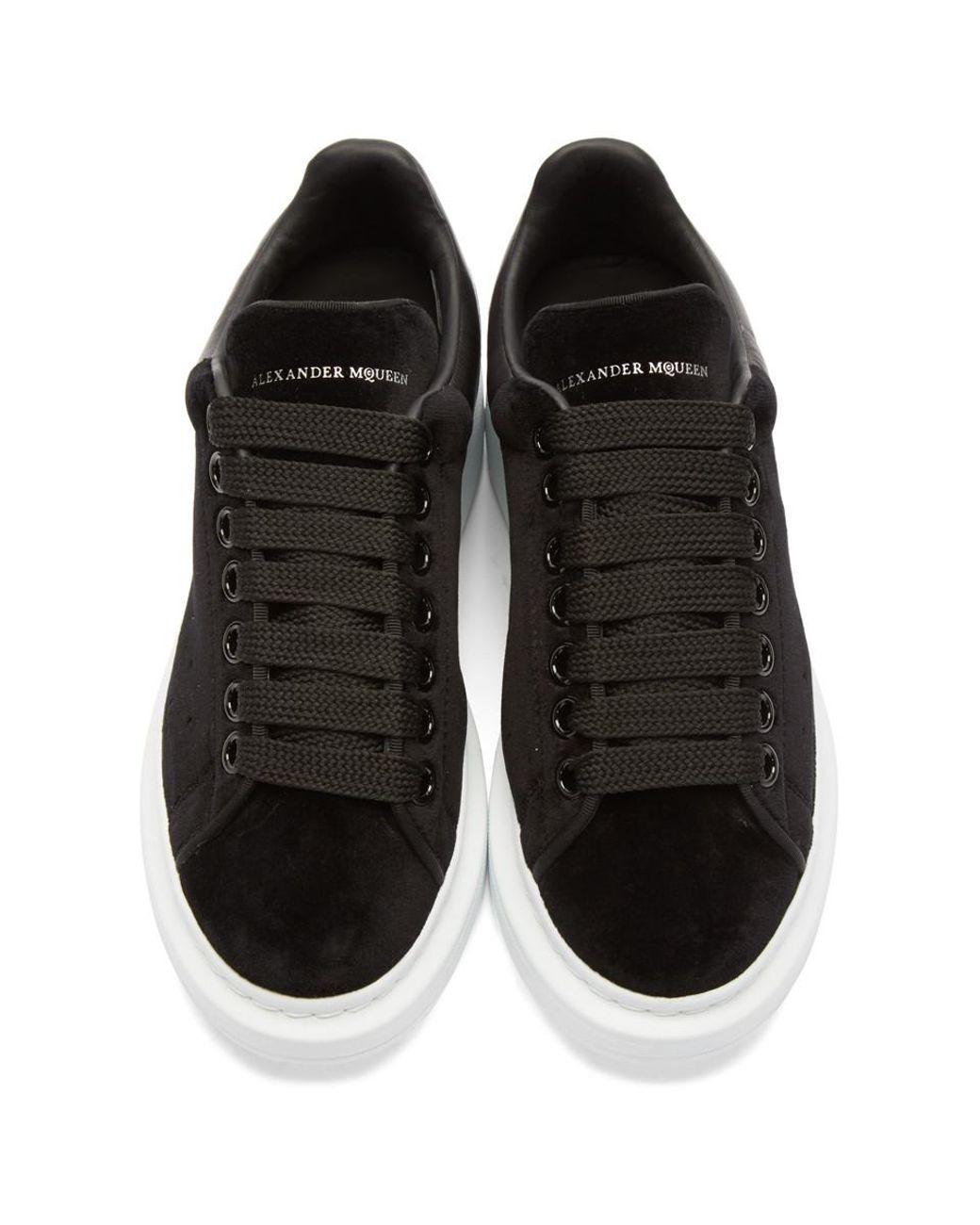 Alexander McQueen Exaggerated Sole Leather And Velvet Sneakers, $687 | MR  PORTER | Lookastic