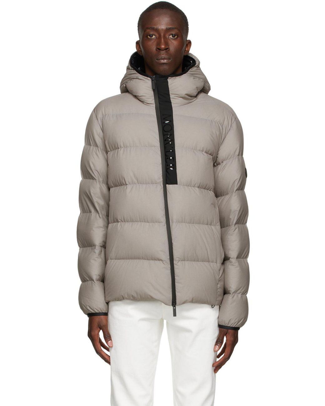 Moncler Synthetic Taupe Down Giraud Jacket for Men | Lyst