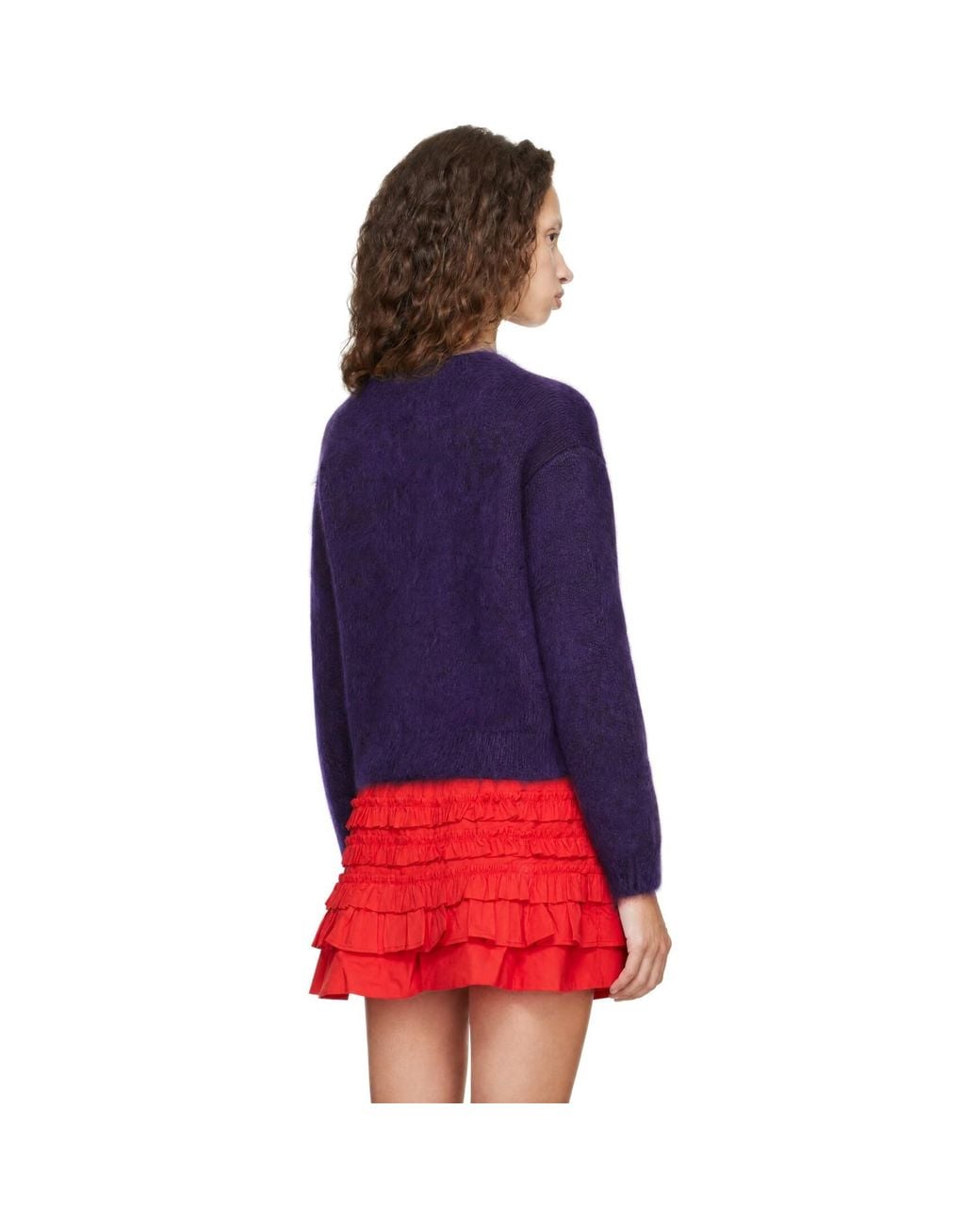 Ganni Blue Brushed Mohair Sweater