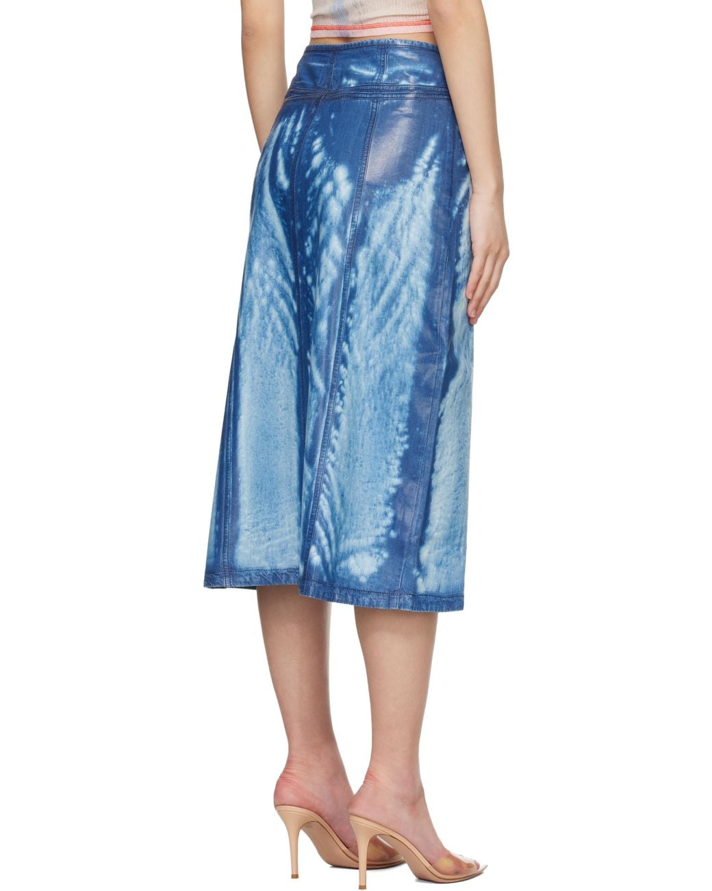 DIESEL Blue X-Ray Lyocell Denim Midi Skirt
