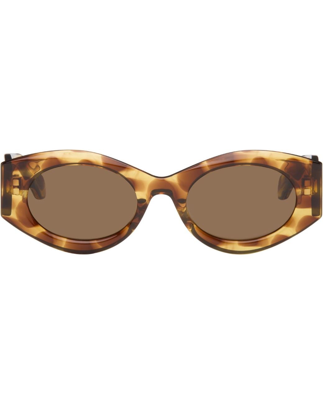 Alaïa Brown Tortoiseshell Oval Sunglasses