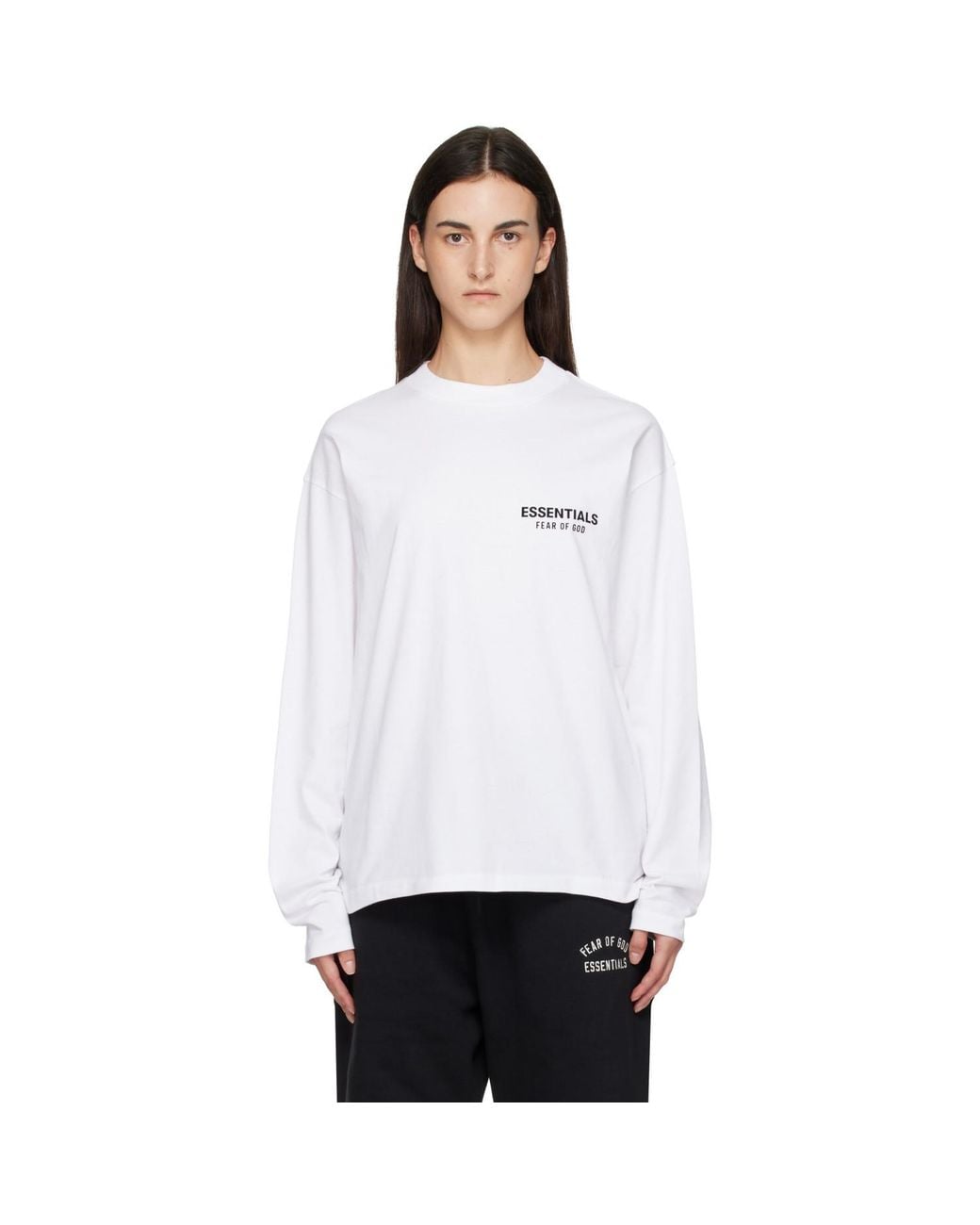 Fear Of God White Classic Fit Long Sleeve T-Shirt