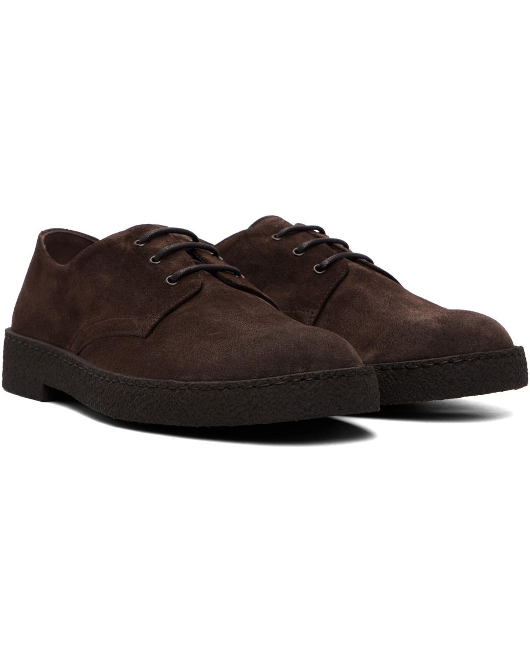 Common Projects Brown Suede Rubber Sole Derbys for men