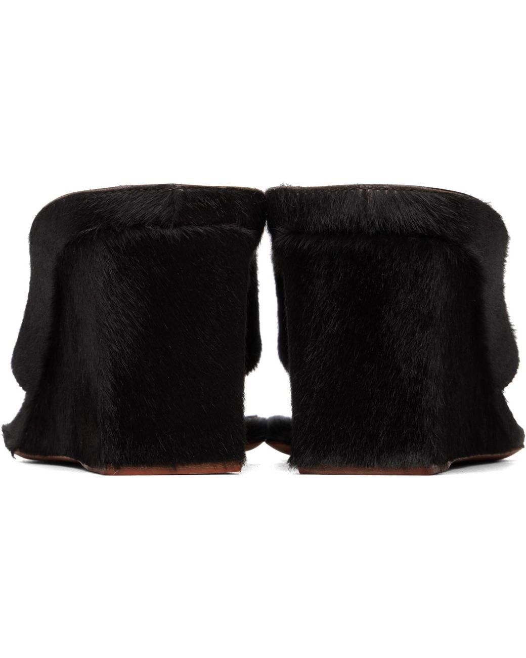 Alaïa Black Wedge Thong Mule Heeled Sandals
