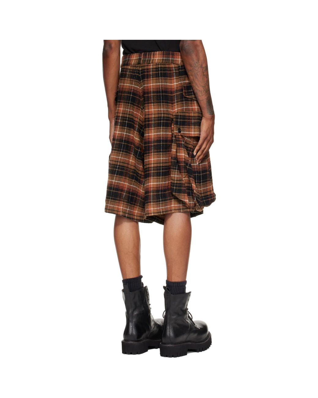 R13 Brown Jumbo Shorts for men