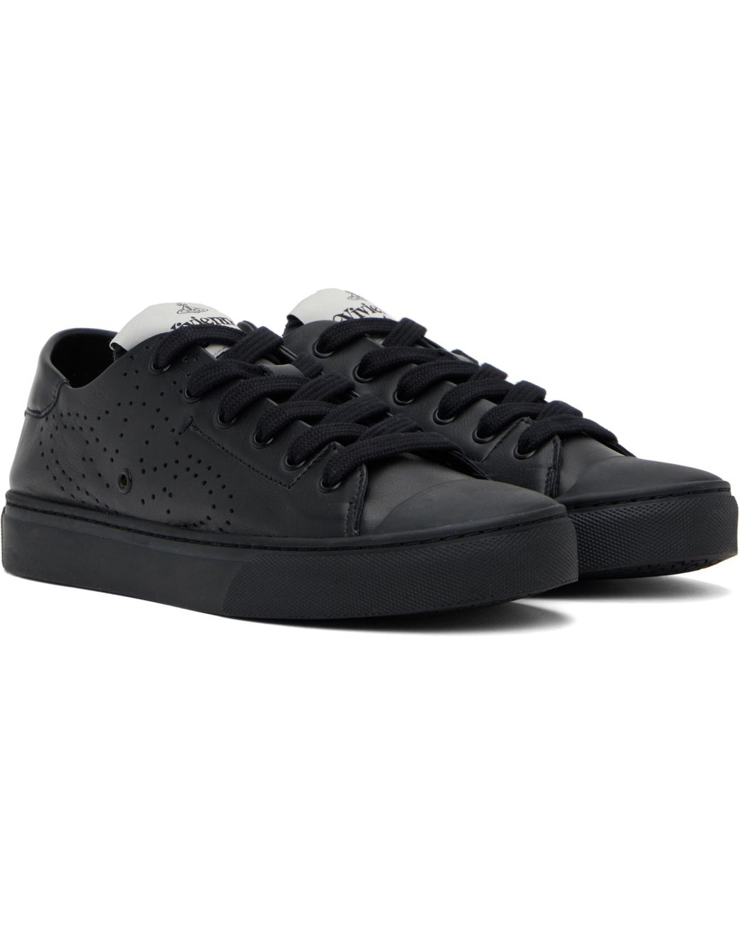 スニーカー Vivienne Westwood Classic Punch Trainer Low Top Sneakers Bla Vivienne Westwood Black & Gray Classic Low Sneakers Vivienne