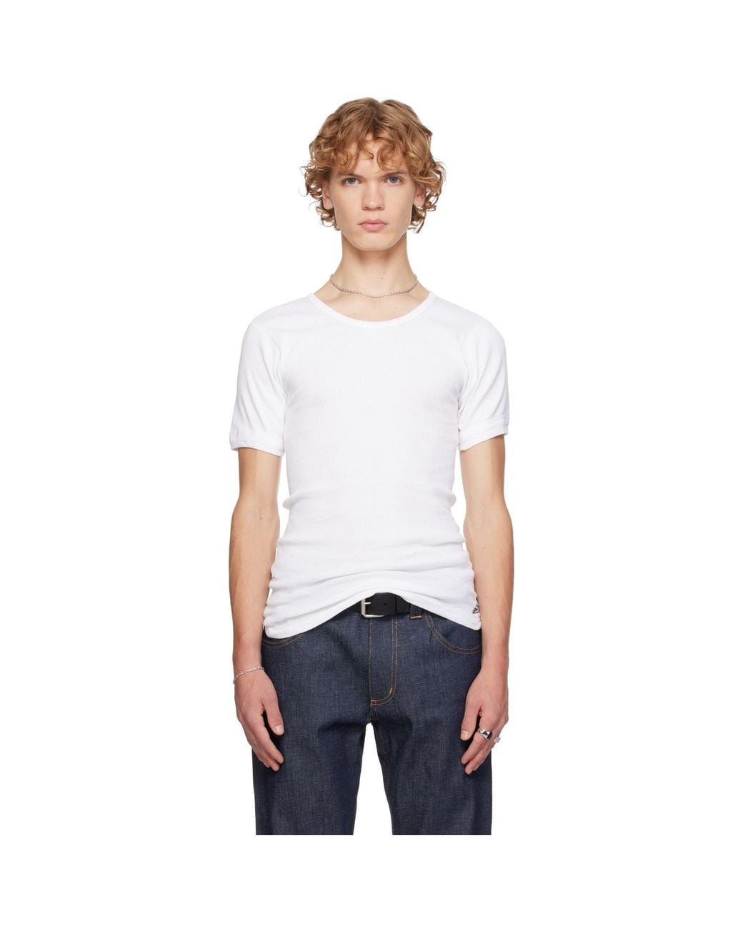 SECONDA White Logo T-Shirt for men