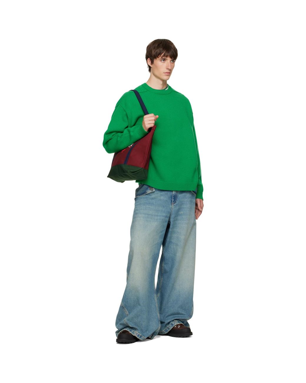 Noah NYC Red Tri-Color Logo Tote for men