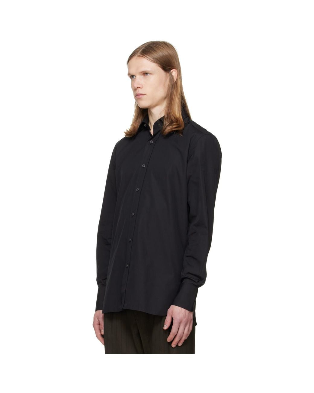 Tom Ford Black Poplin Slim Fit Shirt for men