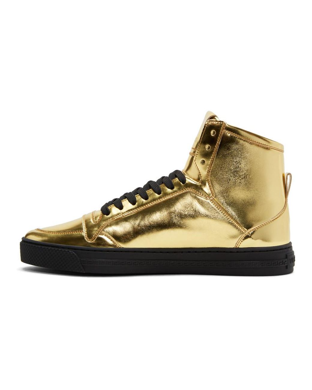Versace Gold Medusa High-top Sneakers in Metallic for Men | Lyst