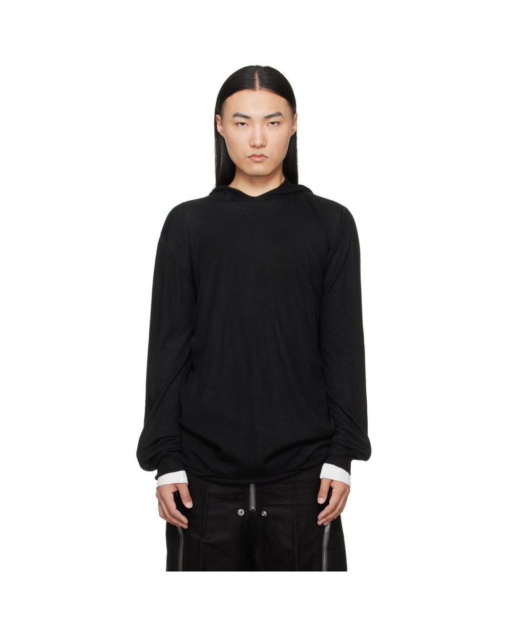 Rick Owens Black Tower Oversized Hoodie for men