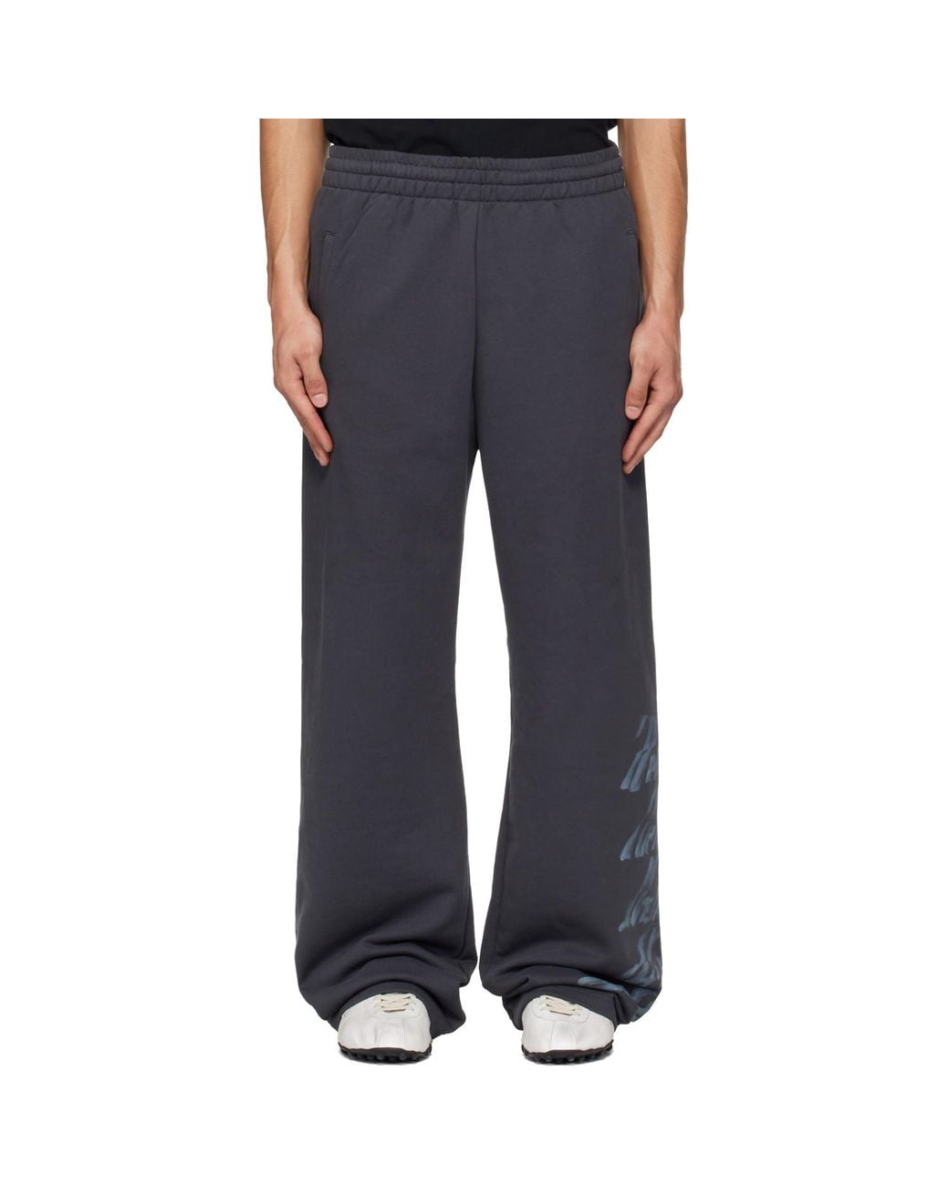 we11done Blue Multi-Logo Sweatpants for men
