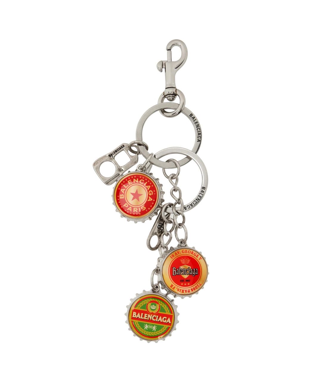 Balenciaga White Beer Caps Keychain for men