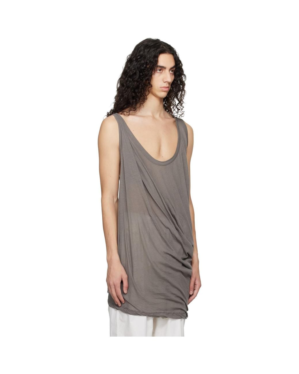Rick Owens Black Temple Pony Tank Top for men