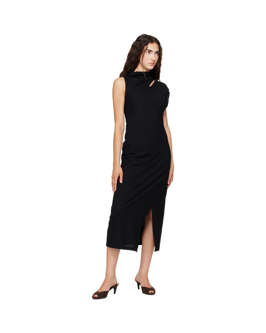 Jude Brown Cave Mule Heeled Sandals