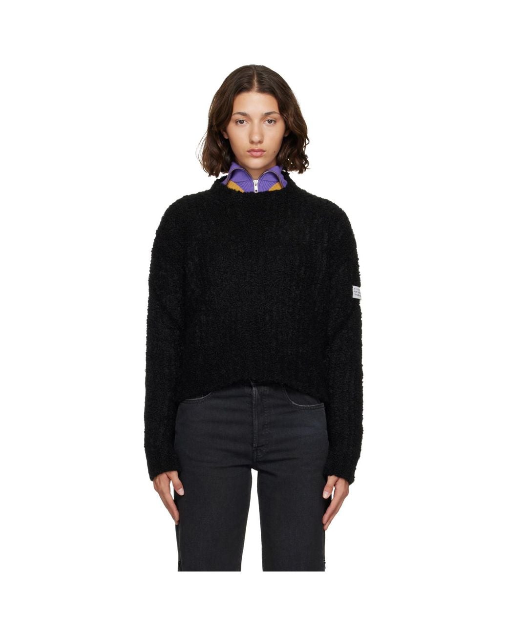 MM6 by Maison Margiela Black Bouclé Sweater
