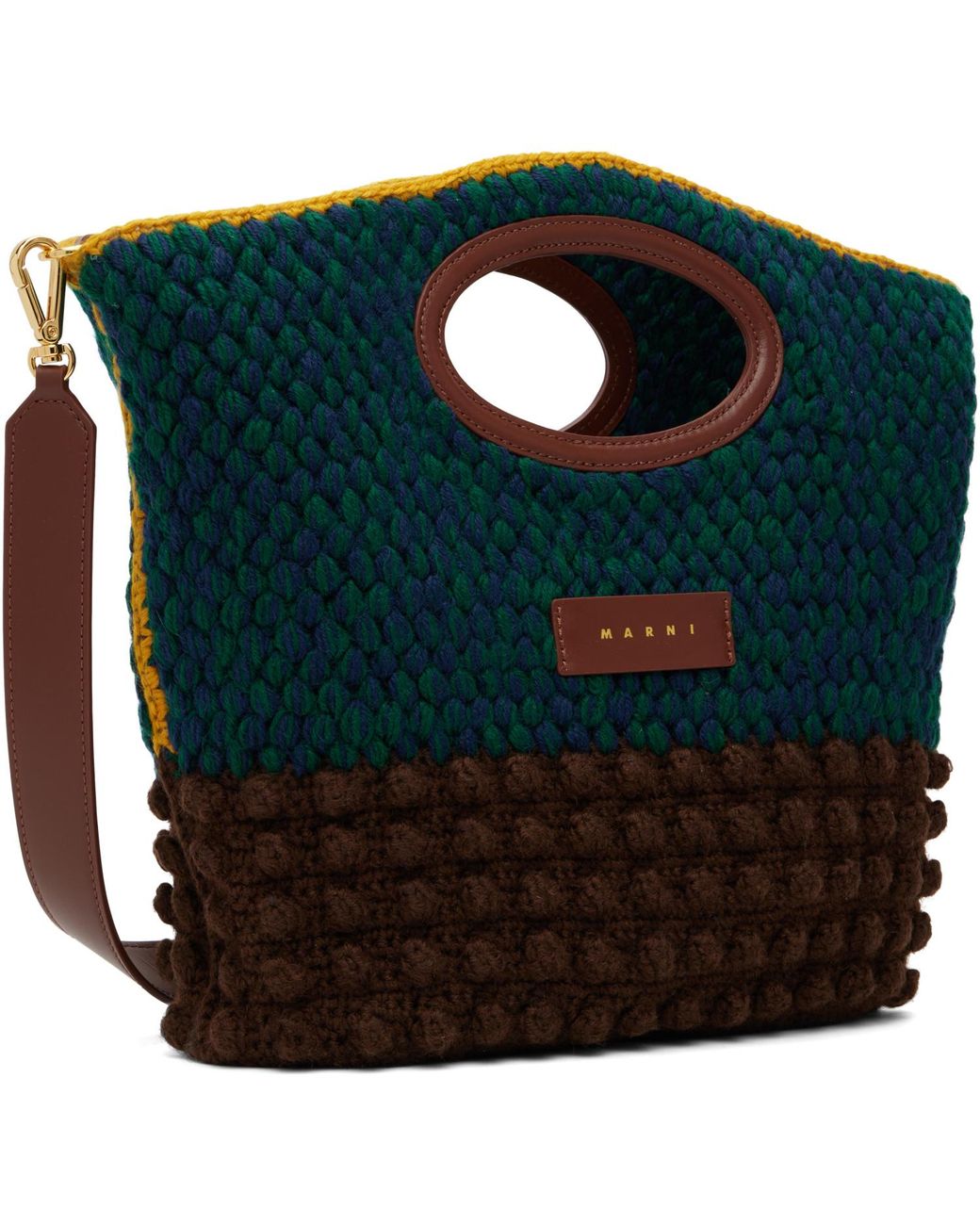 Marni Black Wool Knotty Crochet Bag