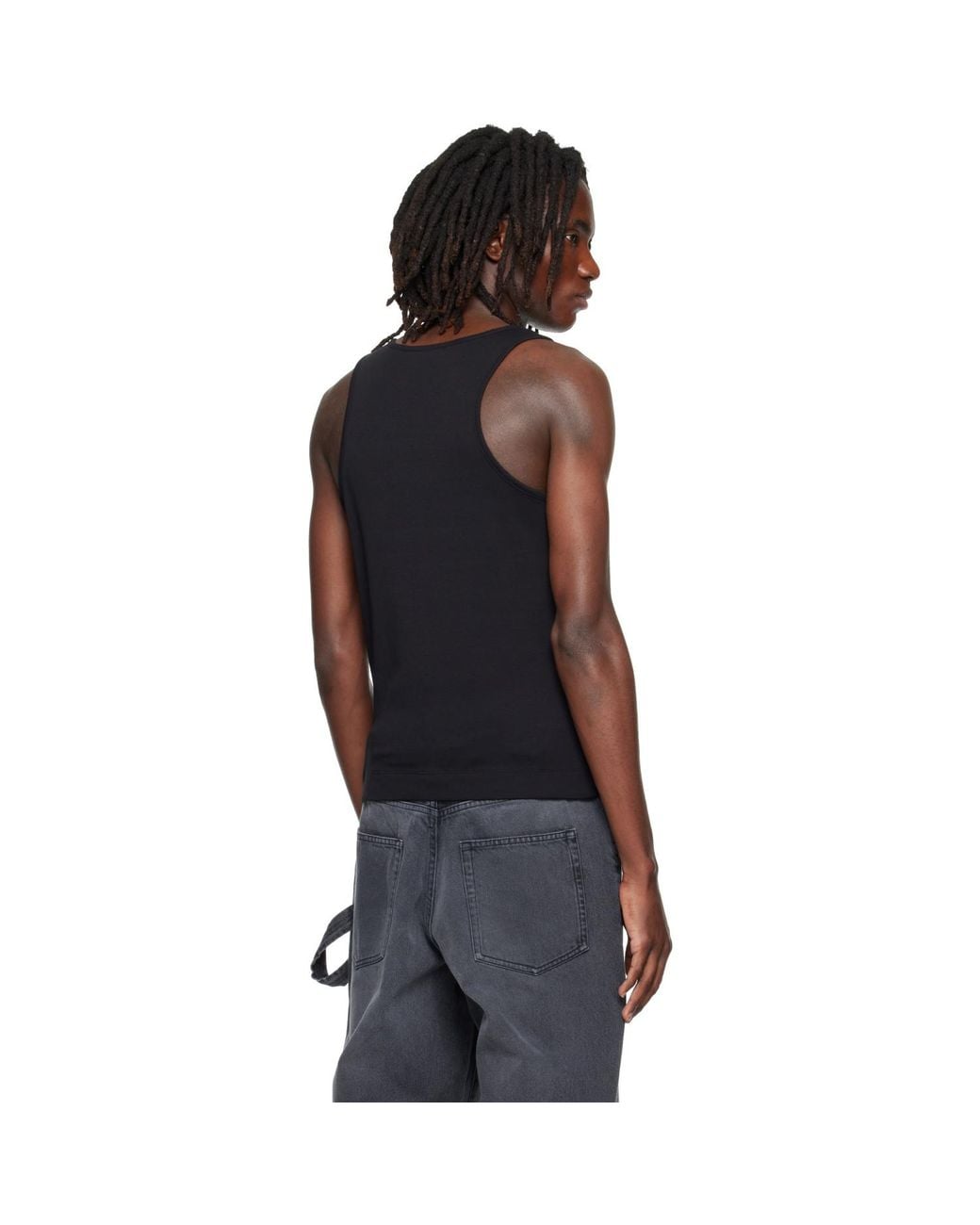 Simone Rocha Black Ribbon Rosette Boy Tank Top for men