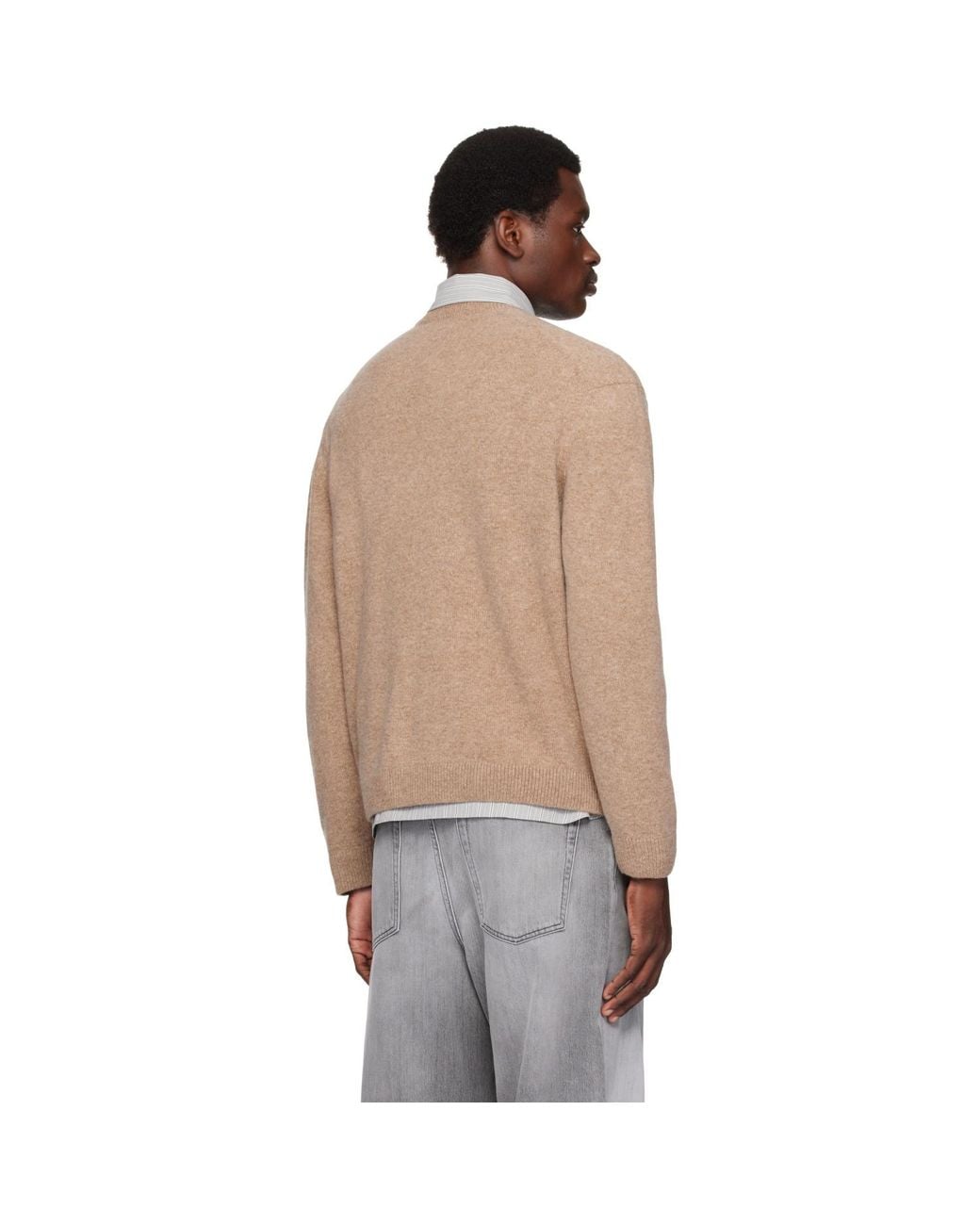 Maison Kitsuné Natural Fox Head Lambswool Comfort Sweater for men
