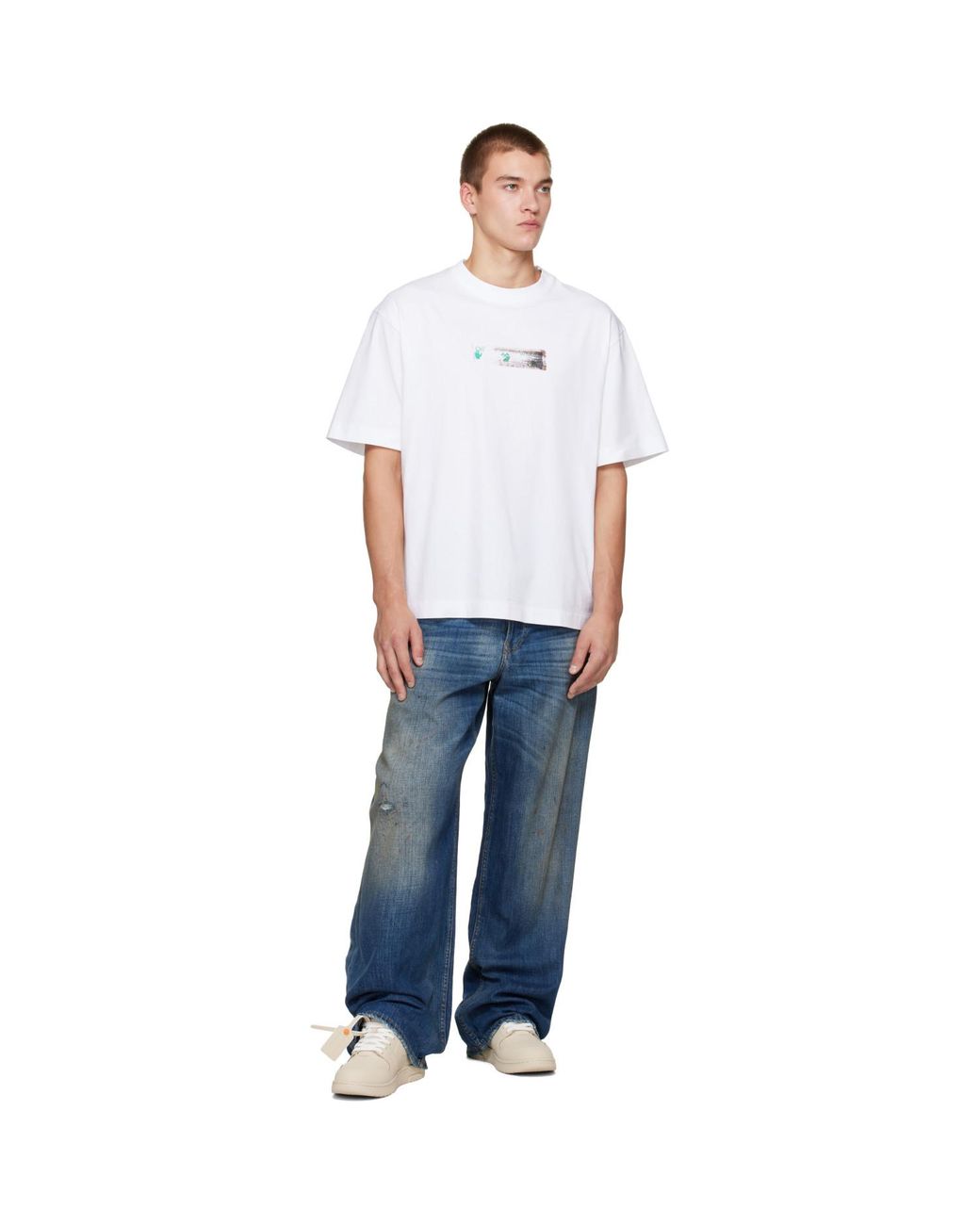 Off-White c/o Virgil Abloh White Inked Narciso Skate S/S T-Shirt for men