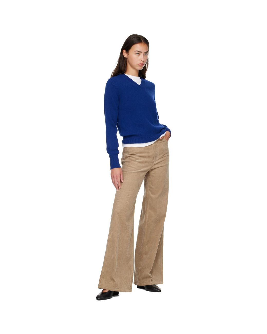 &Daughter Blue Sligo V-Neck Sweater