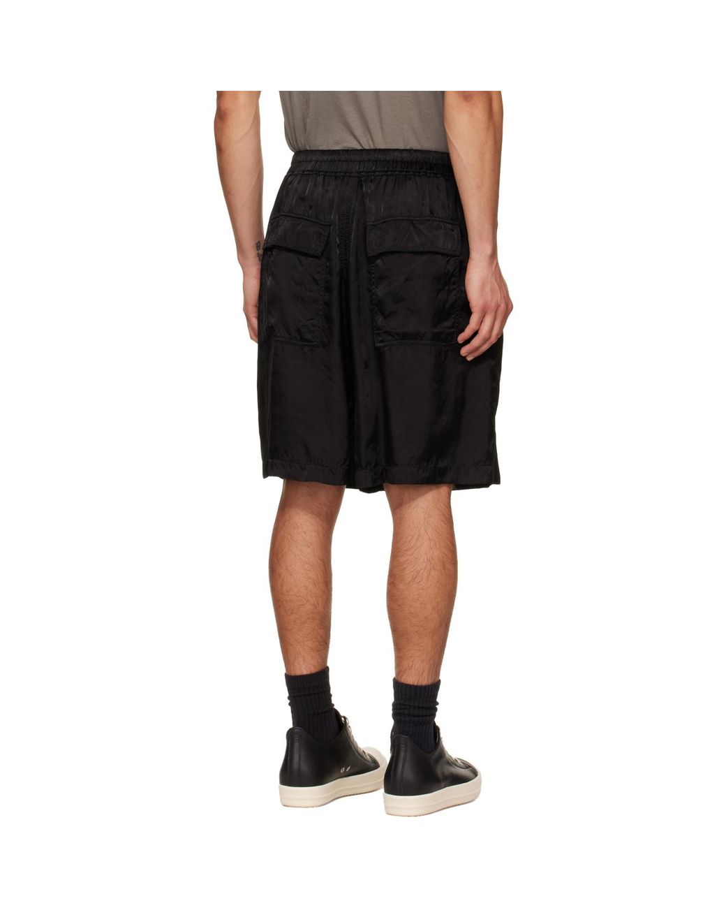 Rick Owens Black Temple Kilt Shorts for men