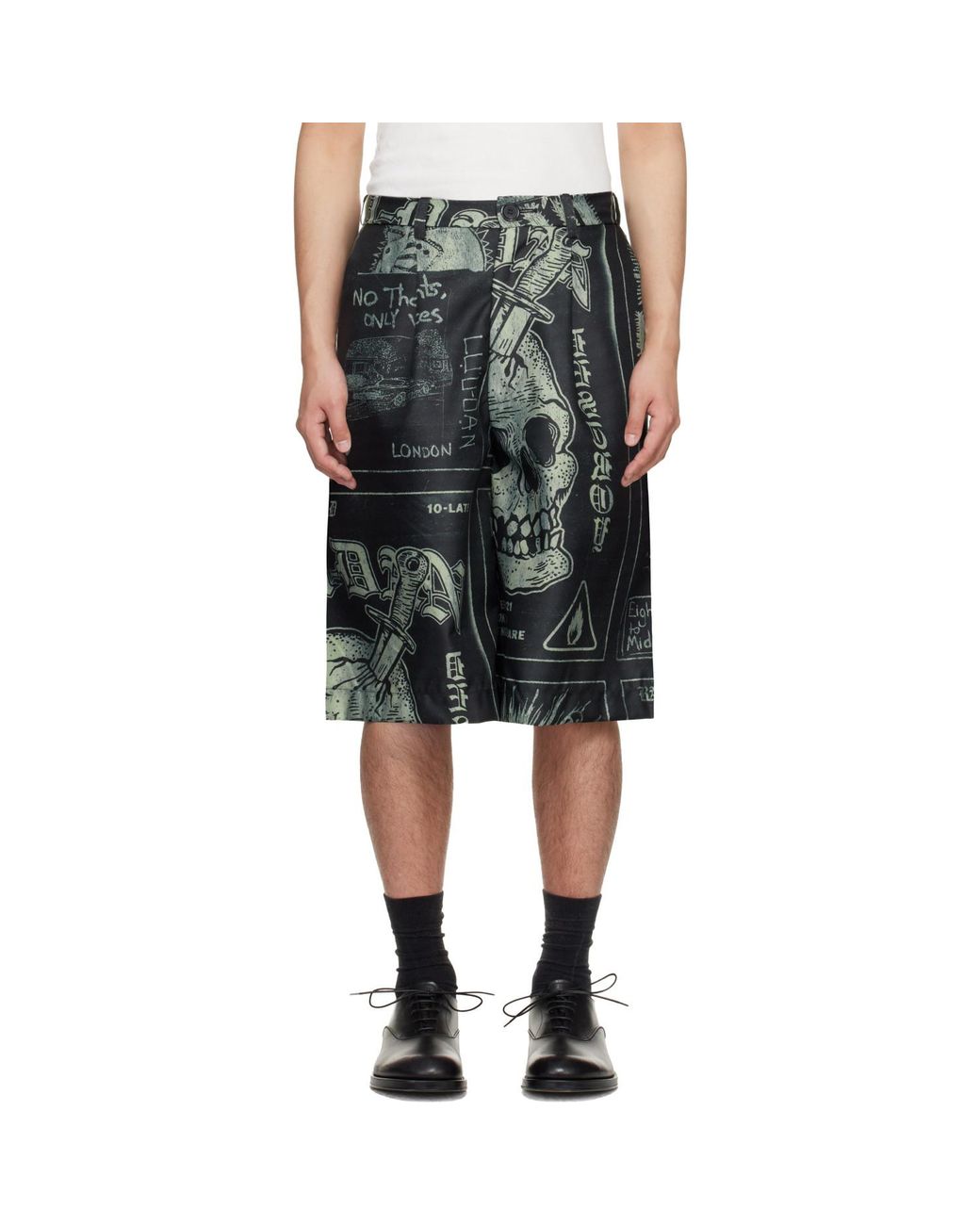 Lu'u Dan Black Wide Leg Shorts for men