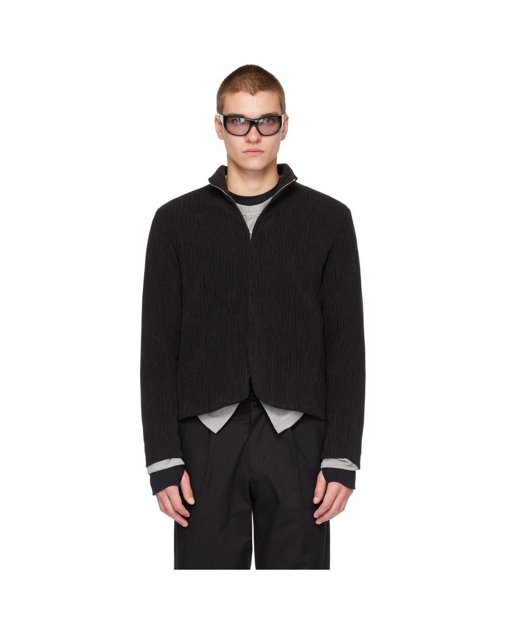 Post Archive Faction PAF Black Corduroy Track Jacket for men